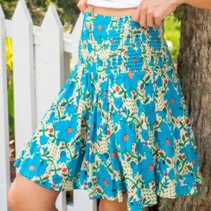 Natural Life | Malia Mini Skirt | Cream Blue Floral | SM